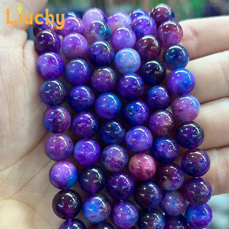 Natural Starry Sky Sugilite Stone Handmade Beads For Jewelry Making DIY Accessories Necklace Bracelets 15