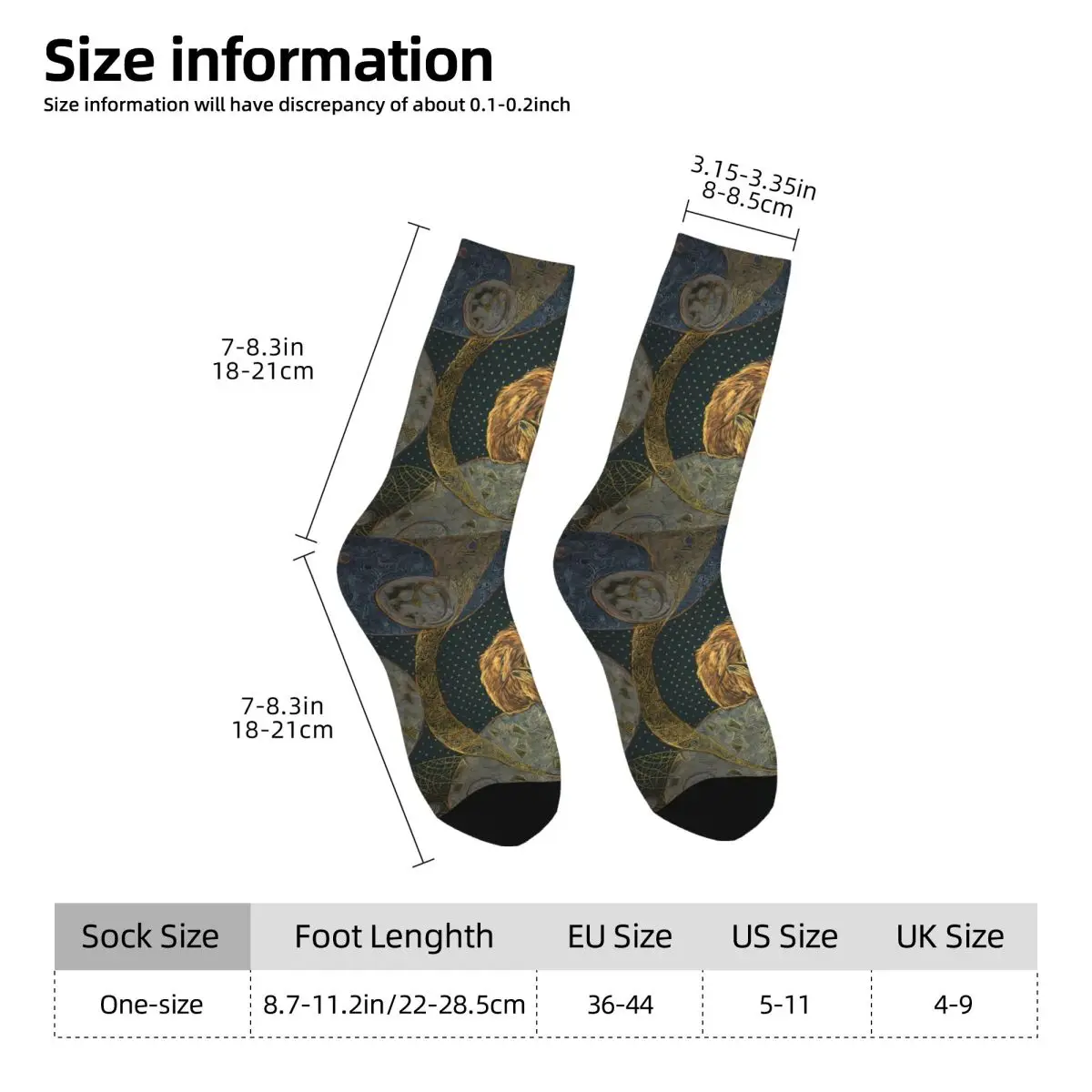 Artistic Features Sock Printed Man Polyester