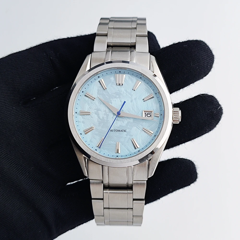 NH35 39.5mm mechanical watch for GS luxury classic business sapphire NH35 movement watch cherry blossom style dial without logo view 3