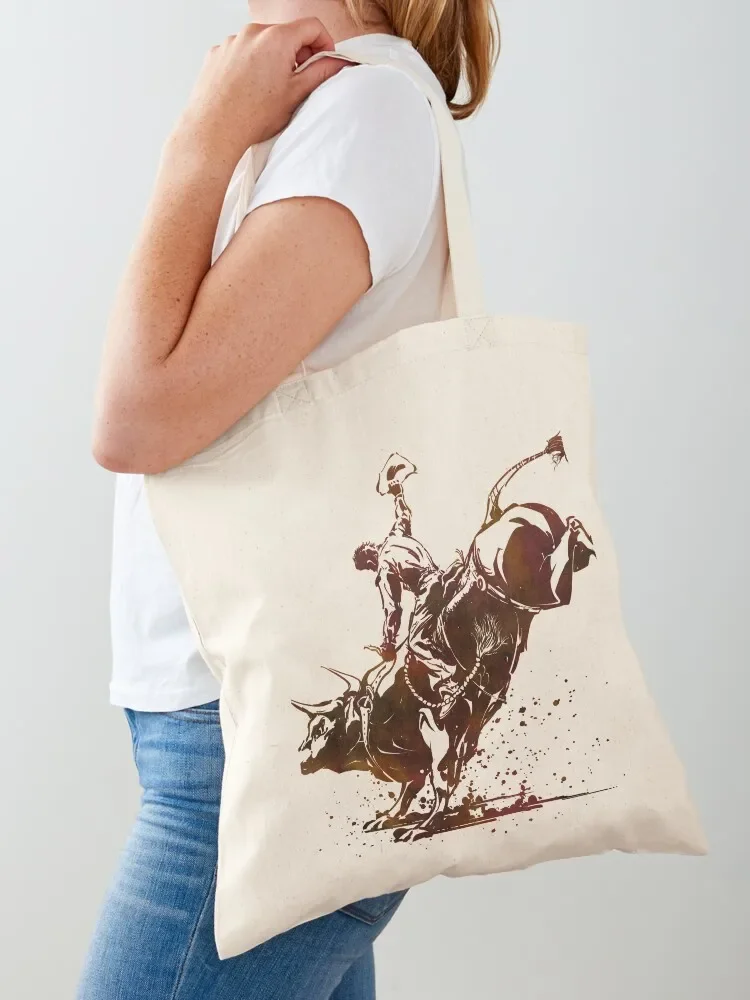 

Bull Riding Cowboy Tote Bag personalized tote bag canvas bags Women's shopping bag Custom