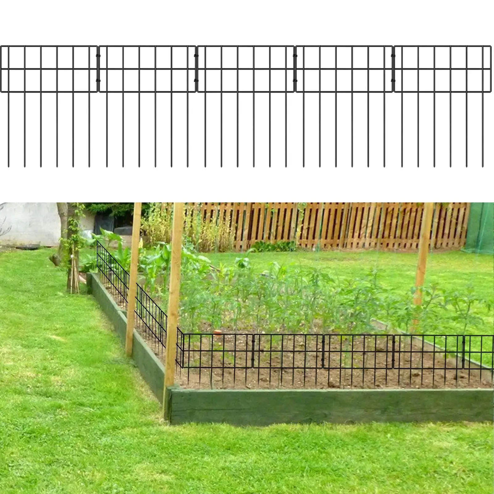 

10 шт., барьер для животных, уличный фермерский дом, железный парк, домашний сад, панели для забора, границы для газона, конфиденциальность, пейзаж, внешний декор
