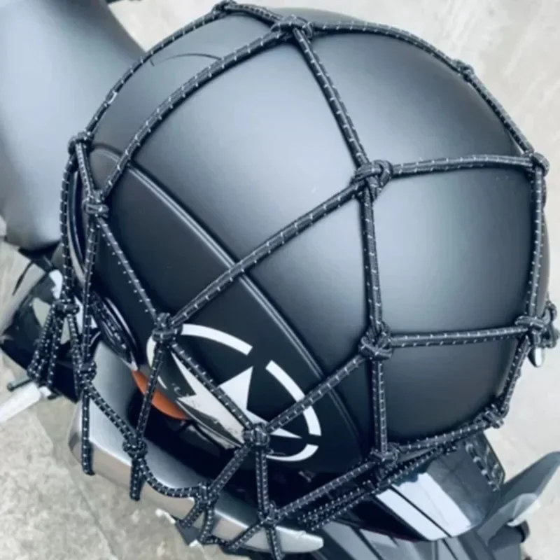 Tank Mesh Bag Motorcycle Luggage Helmet Pocket Fuel Sundries Strap Elastic Mesh Pocket Rear Night Reflective Mesh Rope