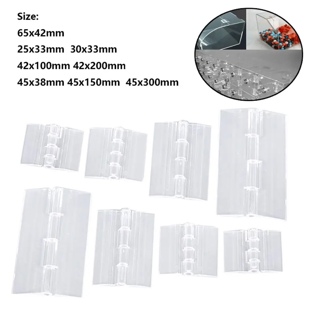 2Pcs New Transparent Plastic Folding Hinge Acrylic Foldable Door Hinges ABS Clear Furniture Hardware Cabinet Door Door Hinges
