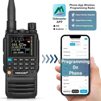 Tidradio H3 Walkie Talkie Telefoon App Draadloze Programmering Dual Ptt Air Band Lange Afstand Radio Usb Type-C Kabel Programmering & Lading