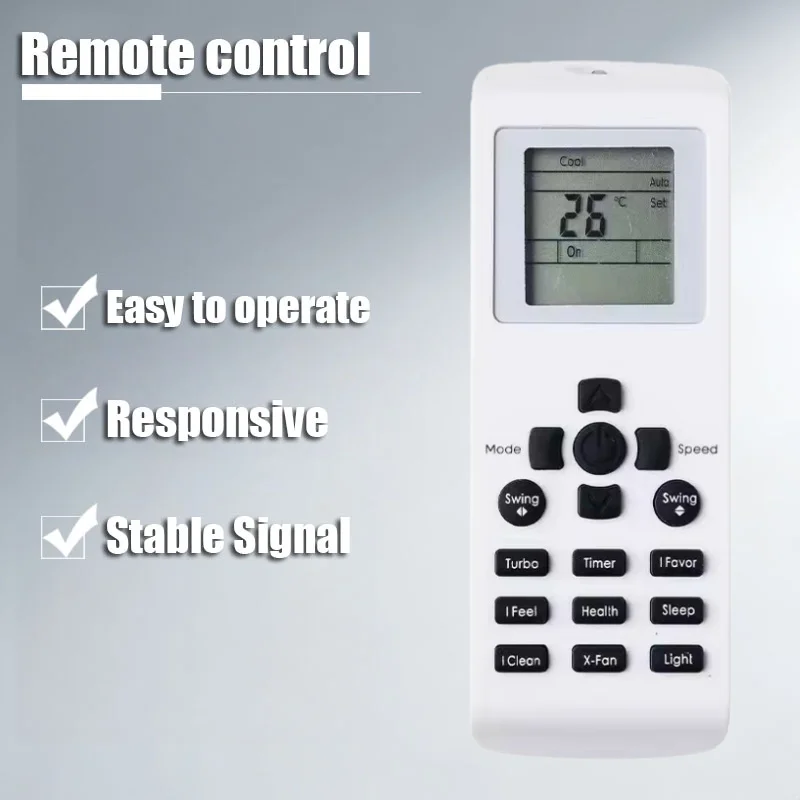 

LY YKR-P/010E Air Conditioner Remote Control Replacement AUX Home Cooling Heating Comfort Portable Window Or Split System