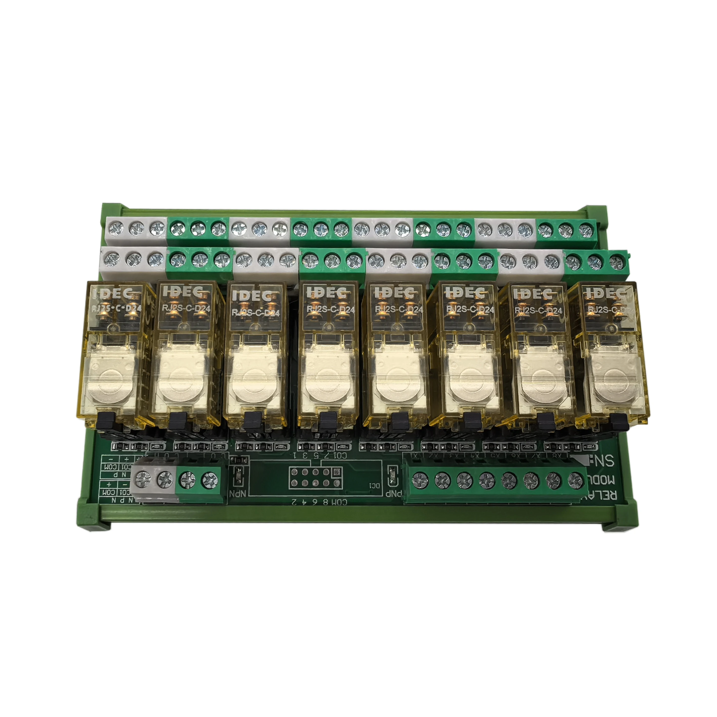 8 Channel DPDT DIN Rail Mount RJ2S 24V Interface Relay Module