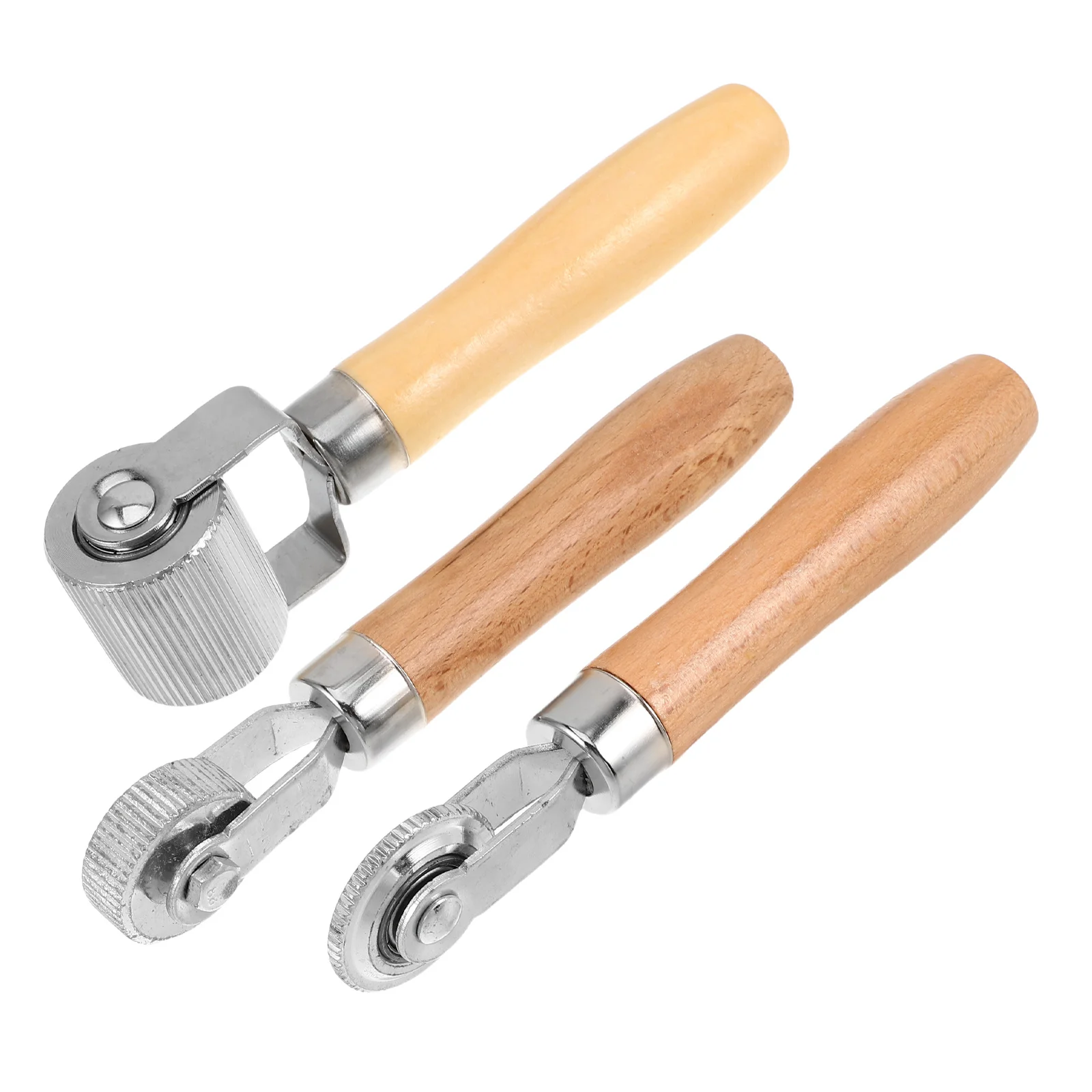 Conjunto de 3 Rolos de Metal para Reparo de Pneus com Cabo de Madeira, Ferramenta de Instalação para Redução de Ruído Automotivo