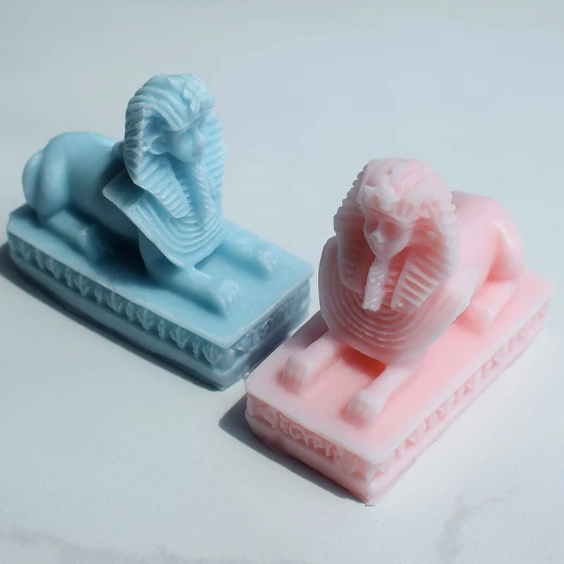 3D Egyptian Sphinx Silicone Candle Mold DIY Cake Decoration Tools Aromatherapy Plaster Resin Mould Handmake Gift Making Supplies