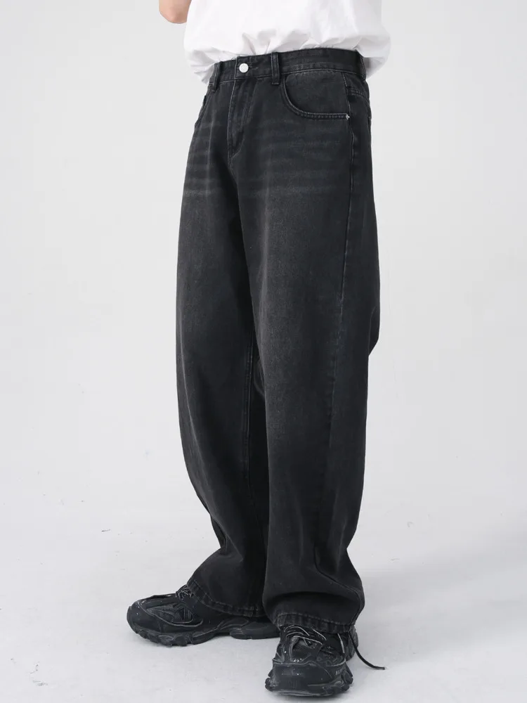 Men's Wear | 2025 Seasons New Edition Personalized Straight Black Gray Wide Leg Jeans For Men