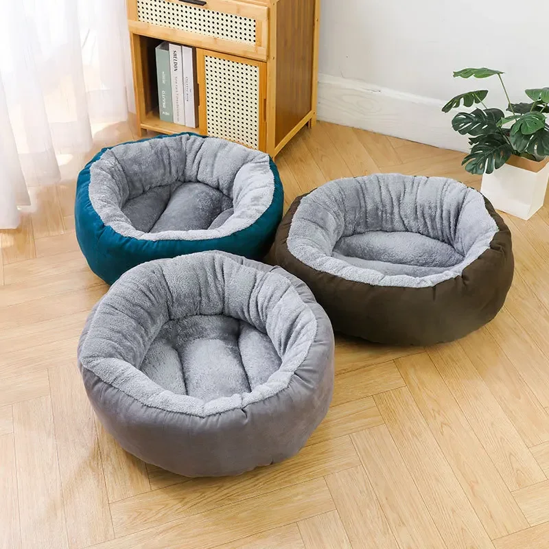 Dog's nest suede round nest cat mat for winter warmth, cat and dog sleeping nest, medium size dog anti slip nest