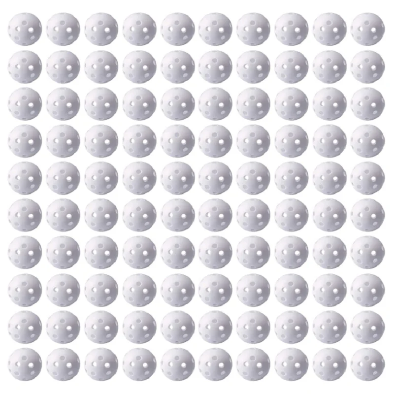 100pcs 42mm Practice Golf Balls Plastic Golf Training Balls for Driving Range, Swing Training, Indoor Simulators, Outdoor