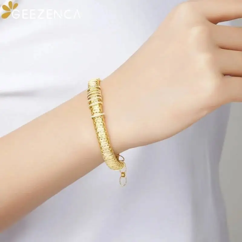 

Браслет GEEZENCA из серебра 925 пробы с многослойной нитью и кубическим цирконием, блестящие итальянские украшения, модные браслеты