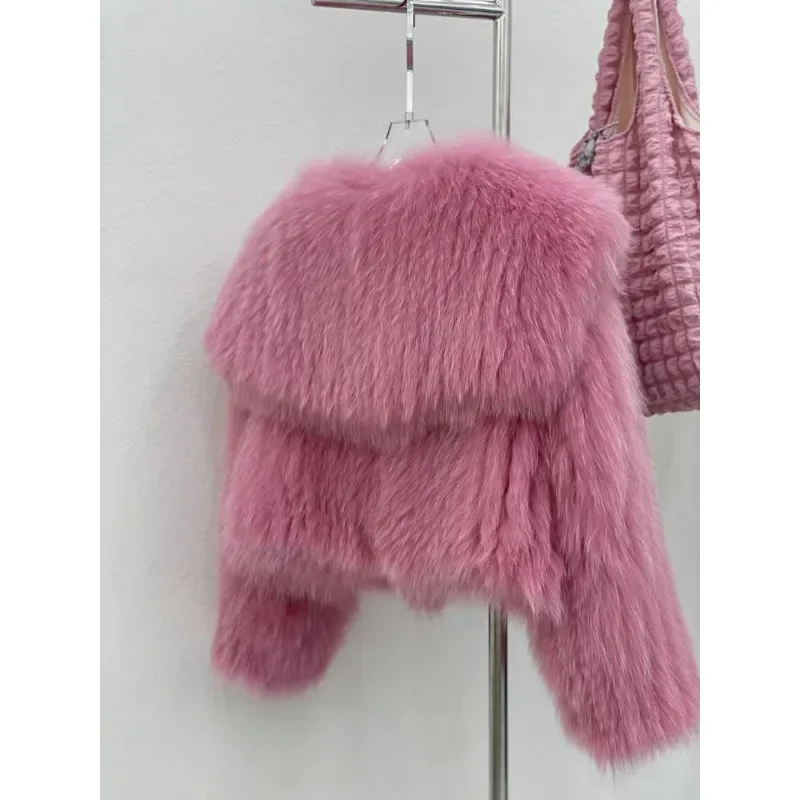 New Style Autumn and Winter Short Style Navy Collar Eco-friendly Fur Coat Fluffy Coat Young Style Imitation Fur Female