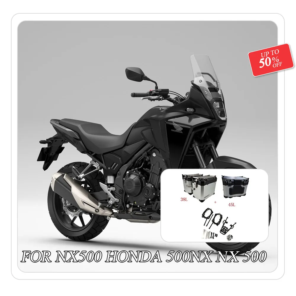 Motorcycle Aluminum Top Case Side Panniers Luggage Box Saddlebag Tool Storage Trunk Bracket For HONDA NX500 500NX