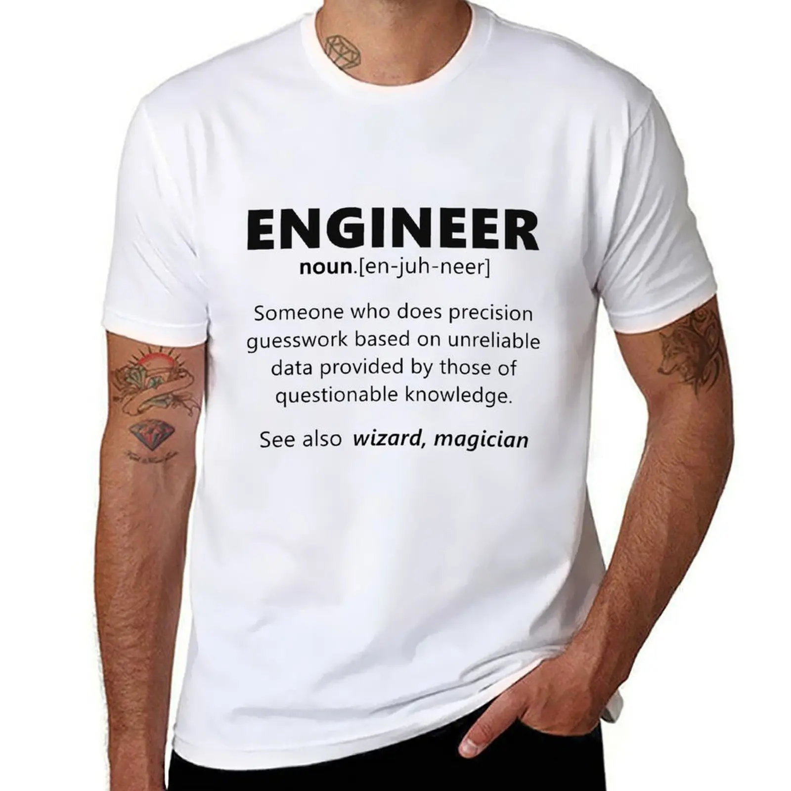 Engineer funny definition T-Shirt Big Size Short Sleeve Tee for Men