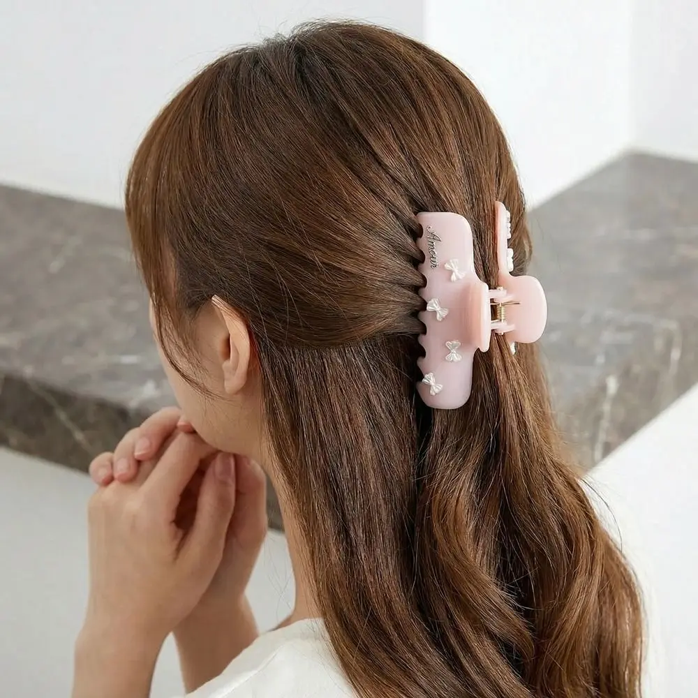 

Fashion PC Bow Hair Claw Plastic Hairpin Bowknot Hair Clip Cute Headwear Large Shark Clip Girls