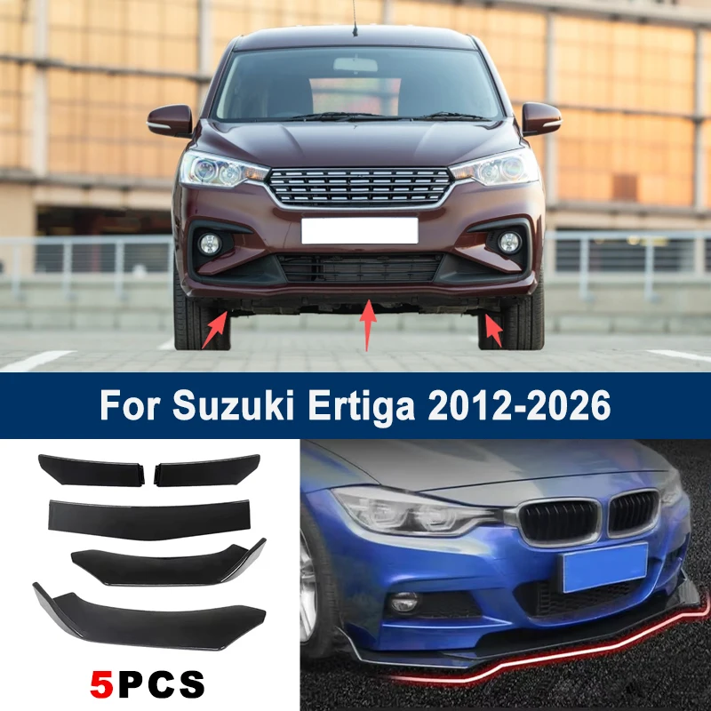 For Suzuki Ertiga 2012-2026 model, adjustable 5PCS front bumper lip spoiler protection decorative kit, car body kit