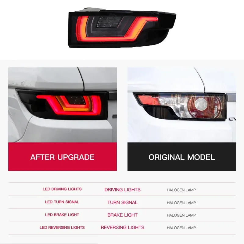 For Original Quality LED Taillights for 2012-2018 Evoque Red Lens Color Brand New Modification and Upgrade