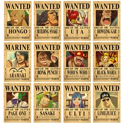 Póster Retro de Anime Bounty Wanted, decoración de pared de una pieza, pintura de Anime, pegatina para habitación de adolescentes