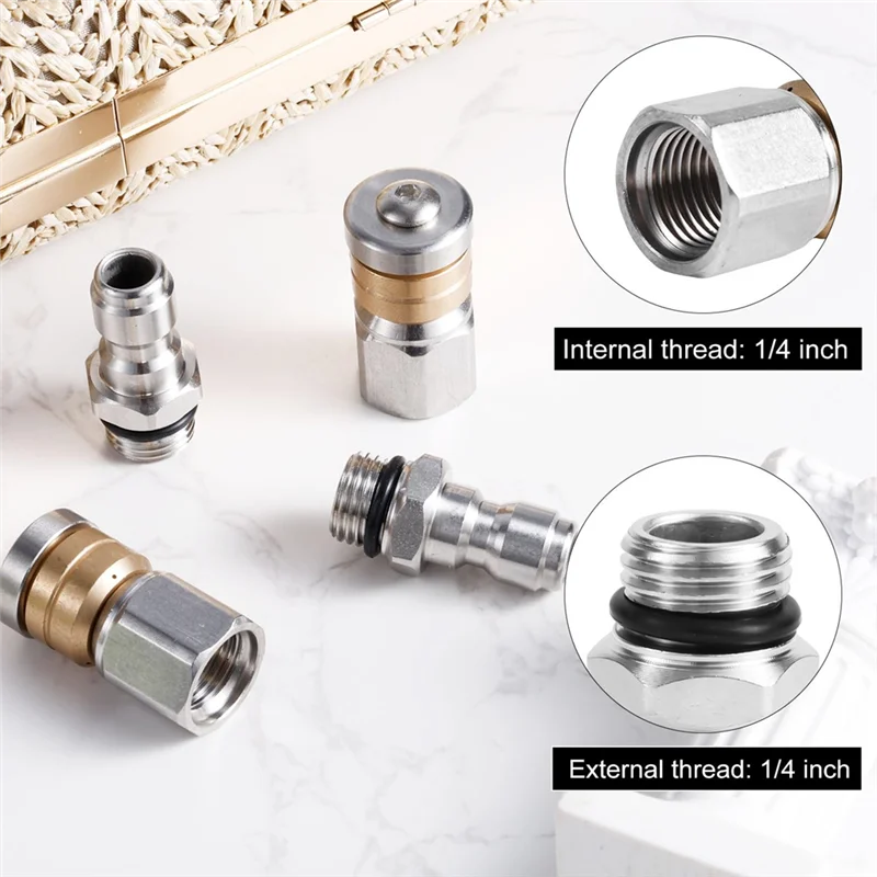 ABVJ-4 Pcs Sewer Jetter Nozzle Set, For Pressure Washer Drain Jet Hose Tips With 1/4Inch NPT Quick Connector 5000 PSI