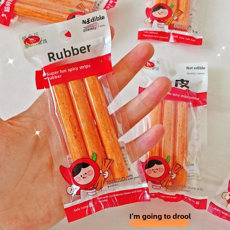 Creative Cartoon Cute Spicy Strips Eraser Children's Safety Non-toxic Student Special Dry Cleaning Eraser Few Residues