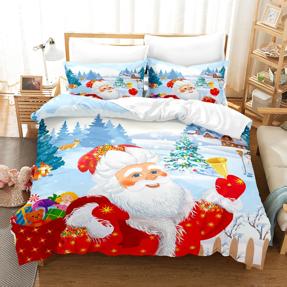 Christmas series of personalized three-piece bed sheet set wrapped in warmth and a good night's sleep warm and comfortable