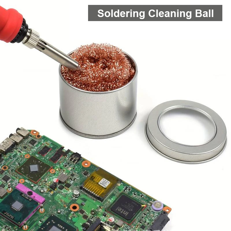 Soldering Iron Tip Cleaner Soldering Cleaning Ball Cleaning Nozzle Tip Copper Wire Cleaner Ball Welding