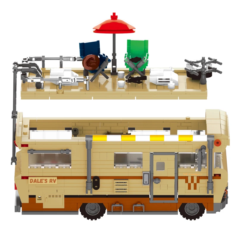 1288PCS Apocalypse RV Model Building Blocks Camper Van Ornaments DIY Assembly Vehicle Bricks Toys For Kids Boys Adult Gifts