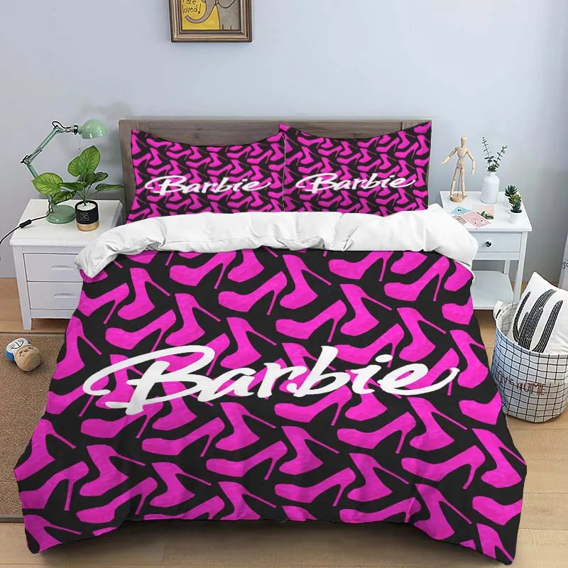 Imagem -05 - Barbie Cartoon Bedding Grupo Impressão 3d Decoração para Casa Fronha Colcha Presente Bonito Família e Amigos 11 Tamanhos