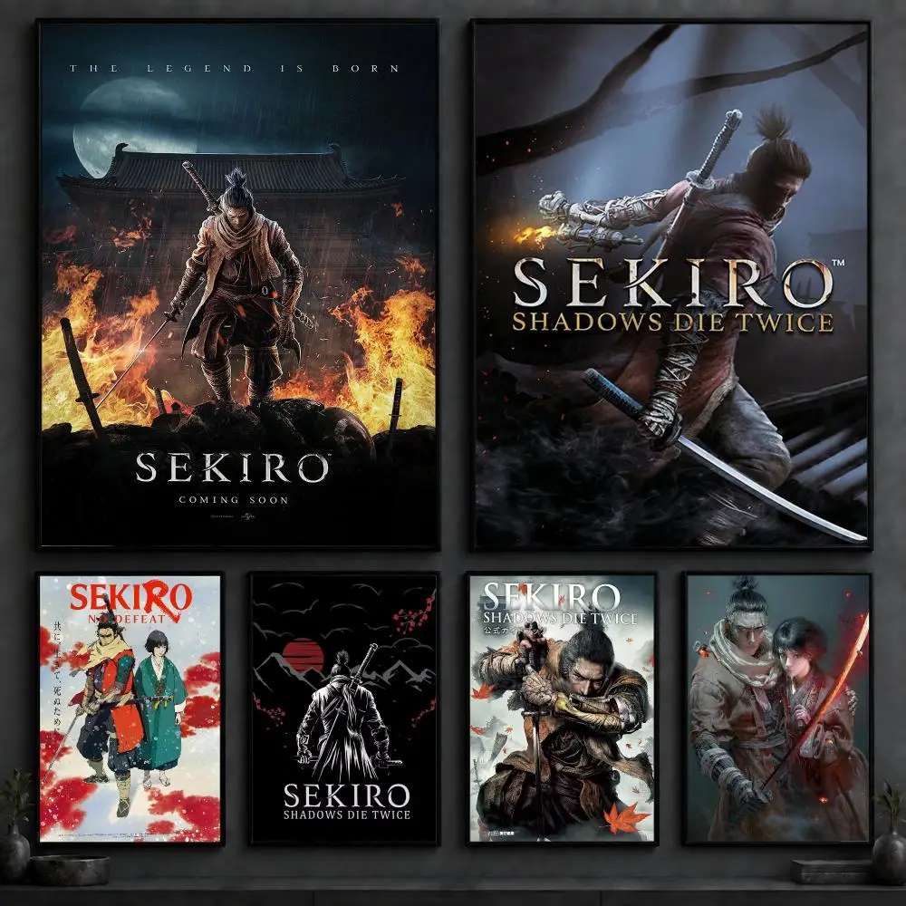 Game S-Sekiro: Shadows Die TwiceS Poster Art  Self-Adhesive No Glue Residue Wall Decor for Bedroom Living Room