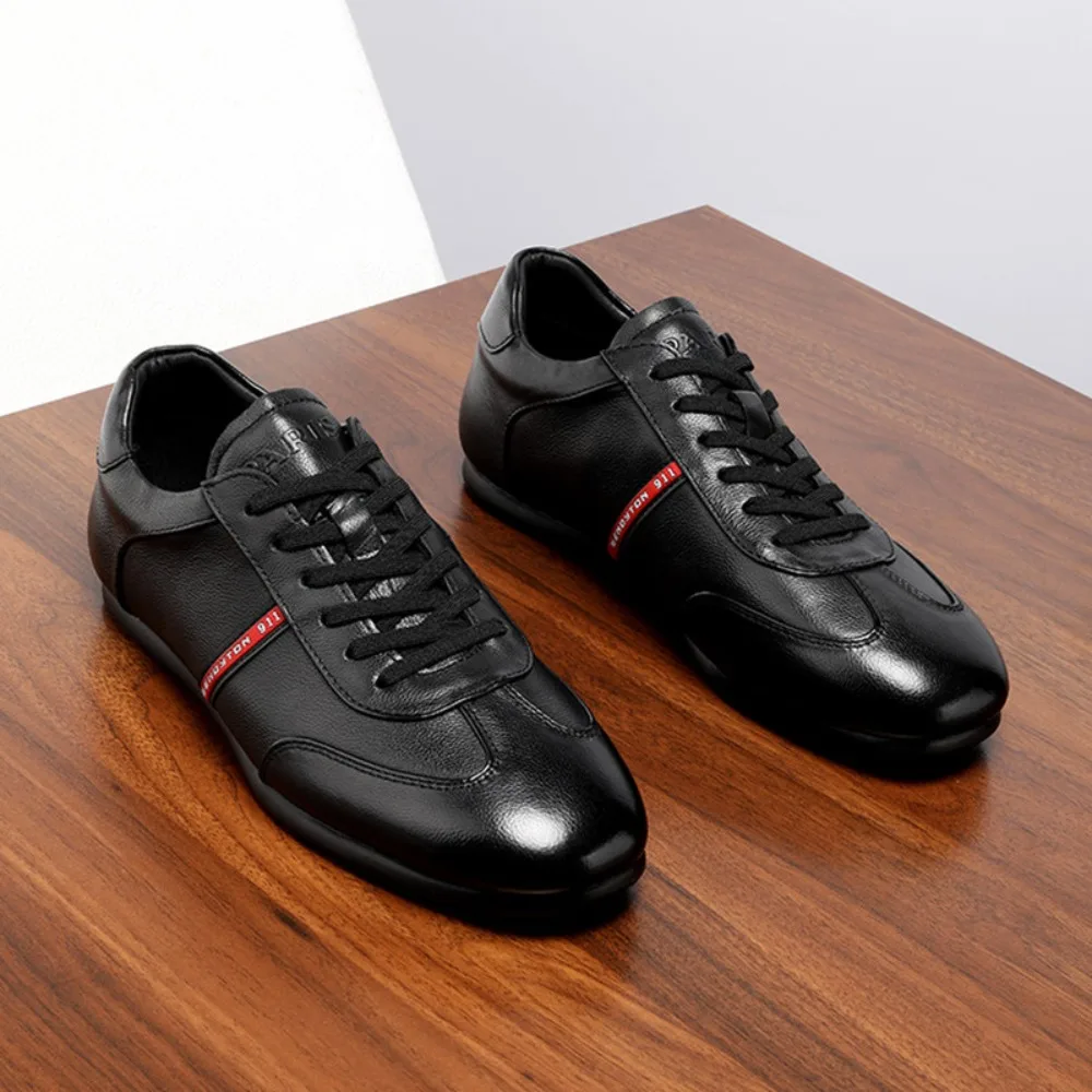 Men's Summer Genuine Leather Retro Training Sneakers Casual Shoes Flat Leather Shoes Fashion