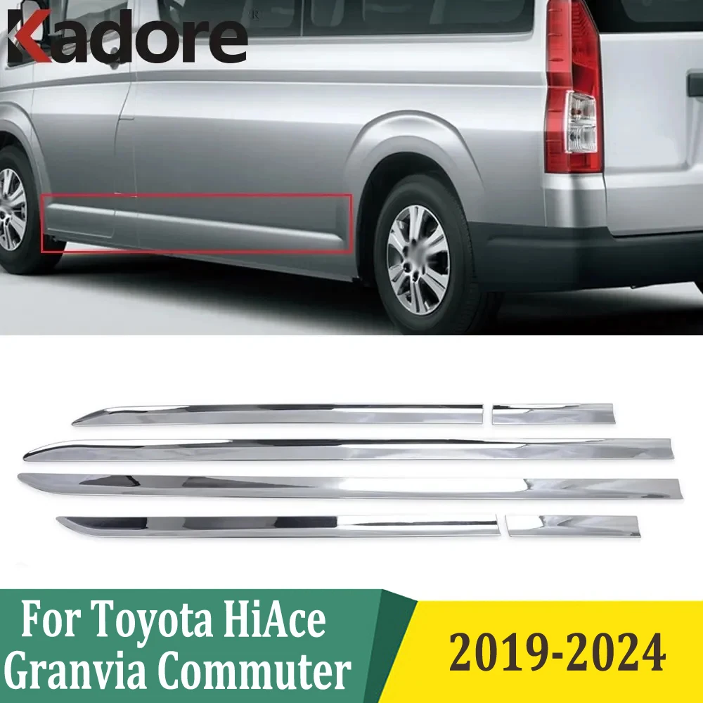 For Toyota HiAce Granvia Commuter 2019 2020-2022 2023 2024 Side Door Body Molding Line Cover Trim Car Exterior Accessories