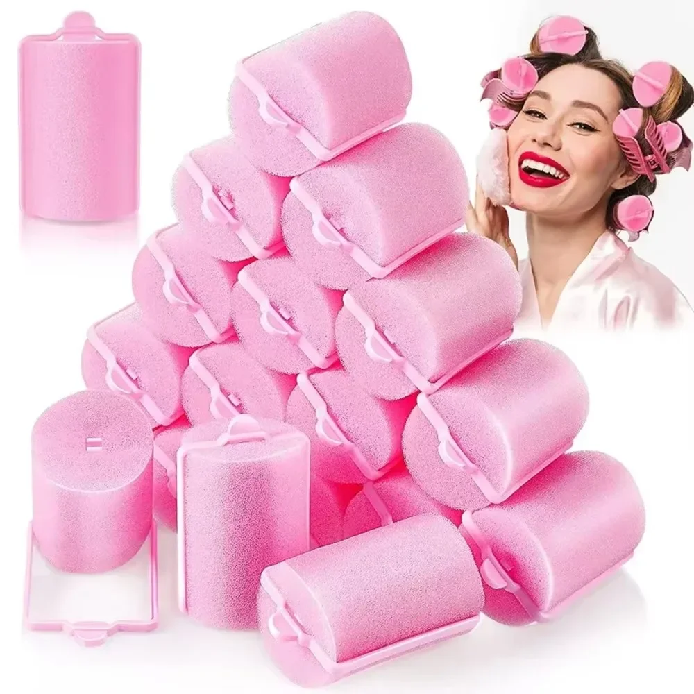 2.4Inch Foam Sponge Hair Rollers Hair Curlers Sleep in Soft Sleep Rollers Hair Curlers for Curls Style Heatless Christmas Party