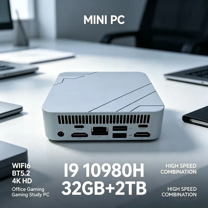 MINI PC Computer Core I9 10980HK Portable Desktop Computer 8GB 16GB RAM 1TB 2TB M.2 SSD Windows 11 Support 4K HD Mini Gaming Pc