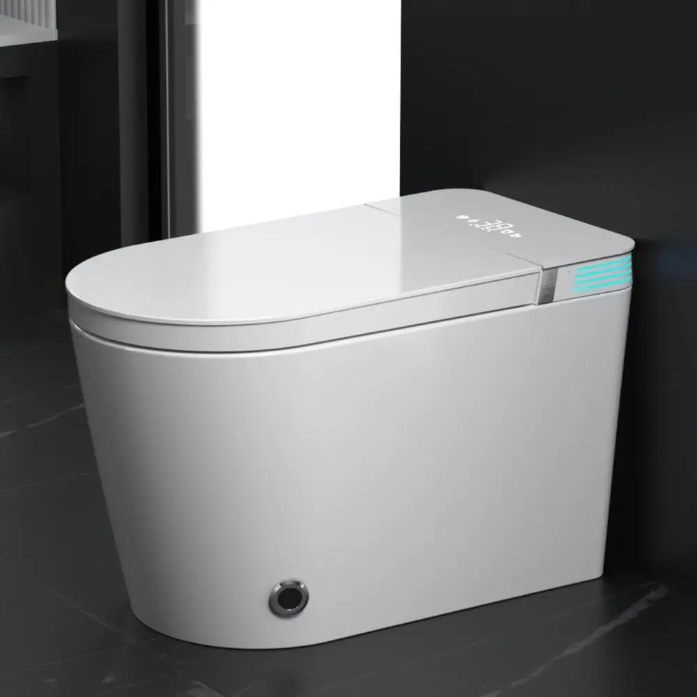 Inodoro inteligente con control por voz, apertura y cierre automático, inodoro inteligente con bidé integrado, asiento automático O-seat, asiento de inodoro con calefacción y control remoto.