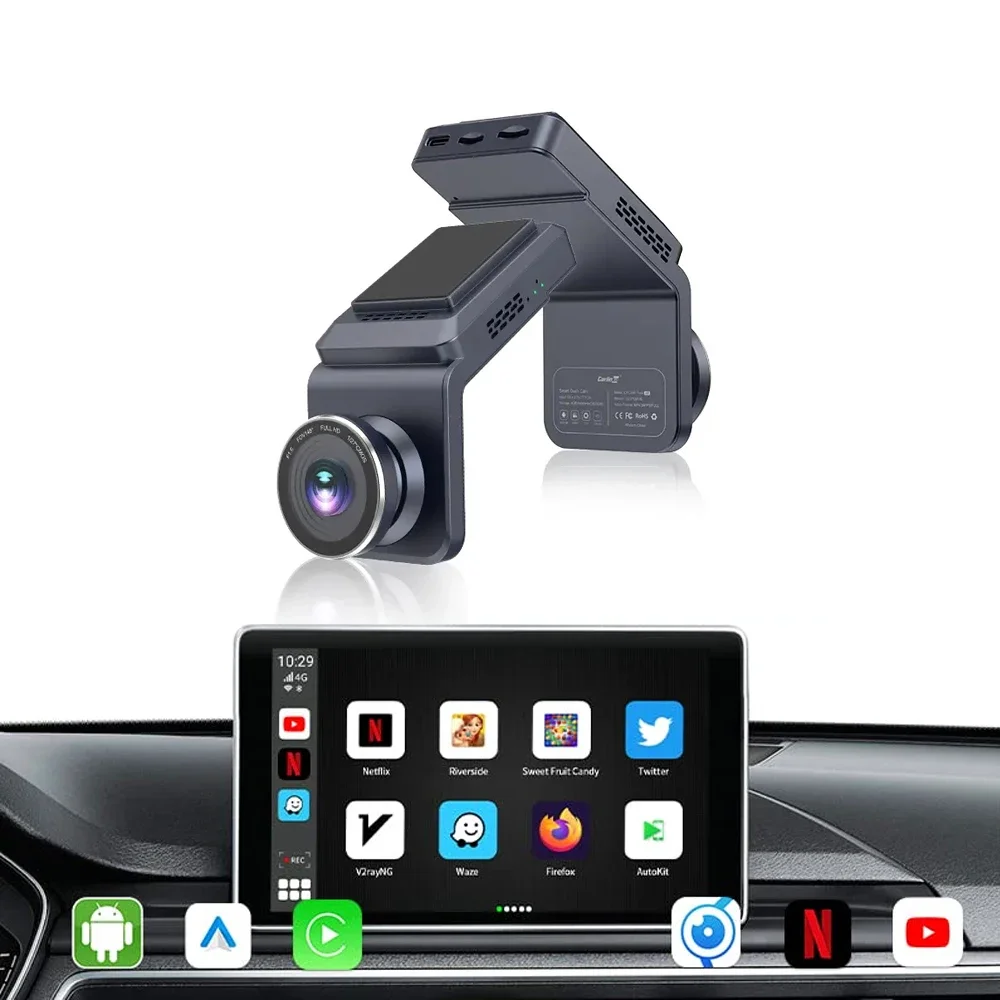 4 in 1 CarPlay Ai Box Android 12 4G+64G Car Dash Cam HD  Wireless CarPlay Android Auto Adapter Car Smart Box