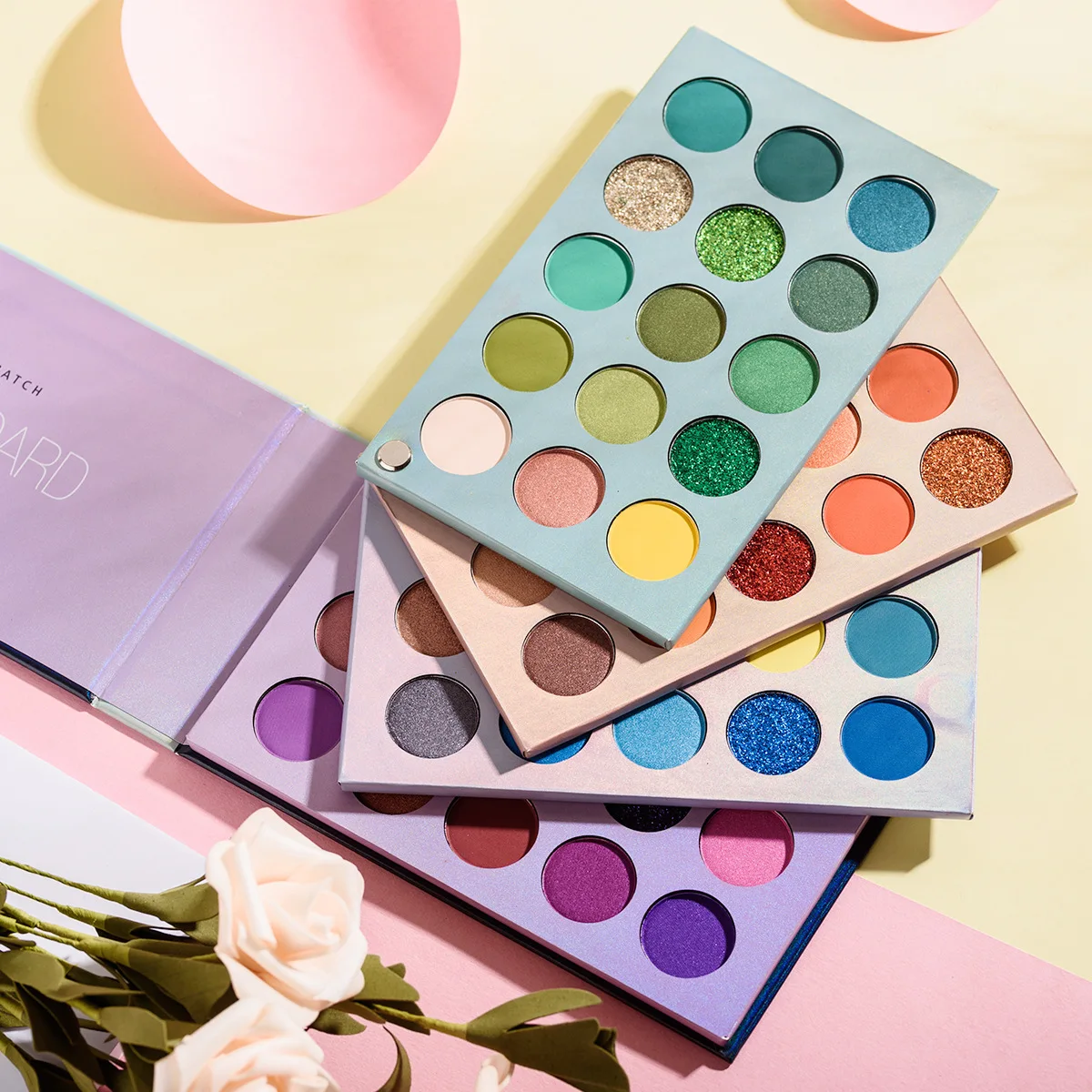 60Color Four-layer Three-dimensional Eyeshadow Palette Cosplay Eyeshadow Stage Pearlescent High Saturation Non-flying Powder Eye