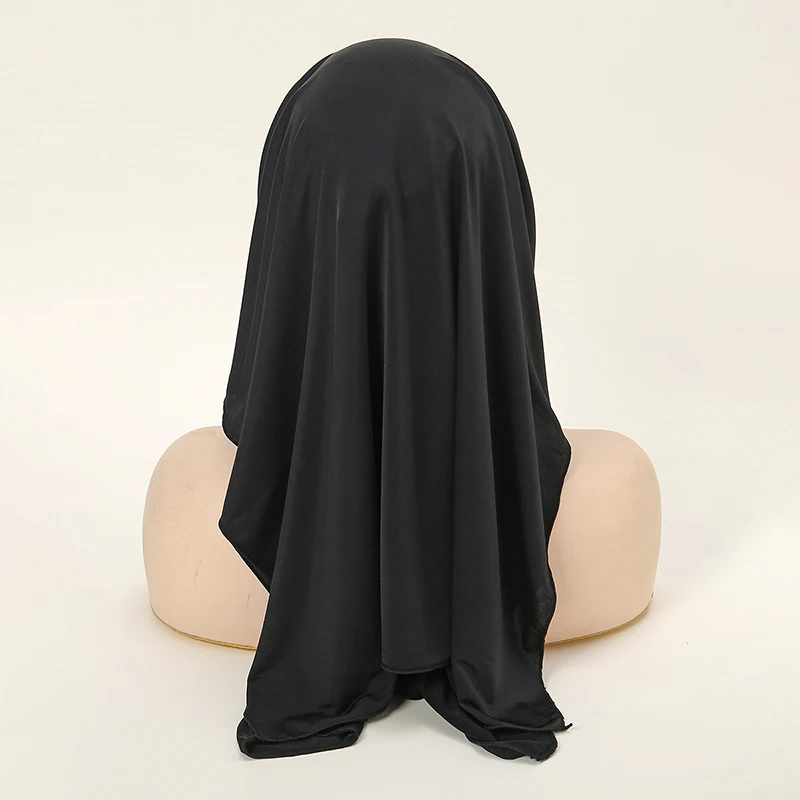 Czarny nikab Pokrowiec na twarz dla kobiet Muzułmański hidżab 3-warstwowy modlitwa Khimar Niqab Moda Pełna twarz Opaska na głowę Szalik 63 * 54 cm