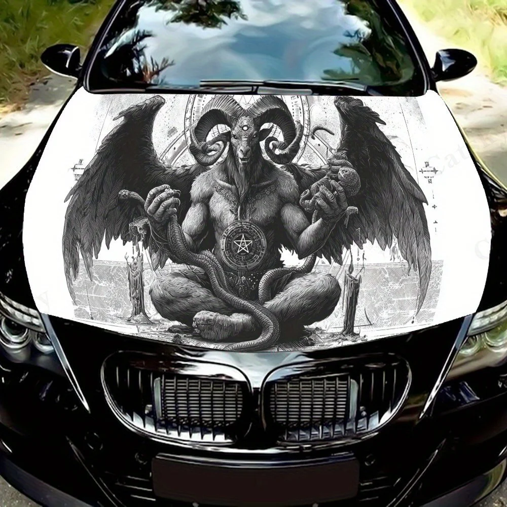 

Grey Winged Spirit car hood stickers, waterproof self-adhesive, scratch resistant, easy to stick, durable car PVC stickers, car