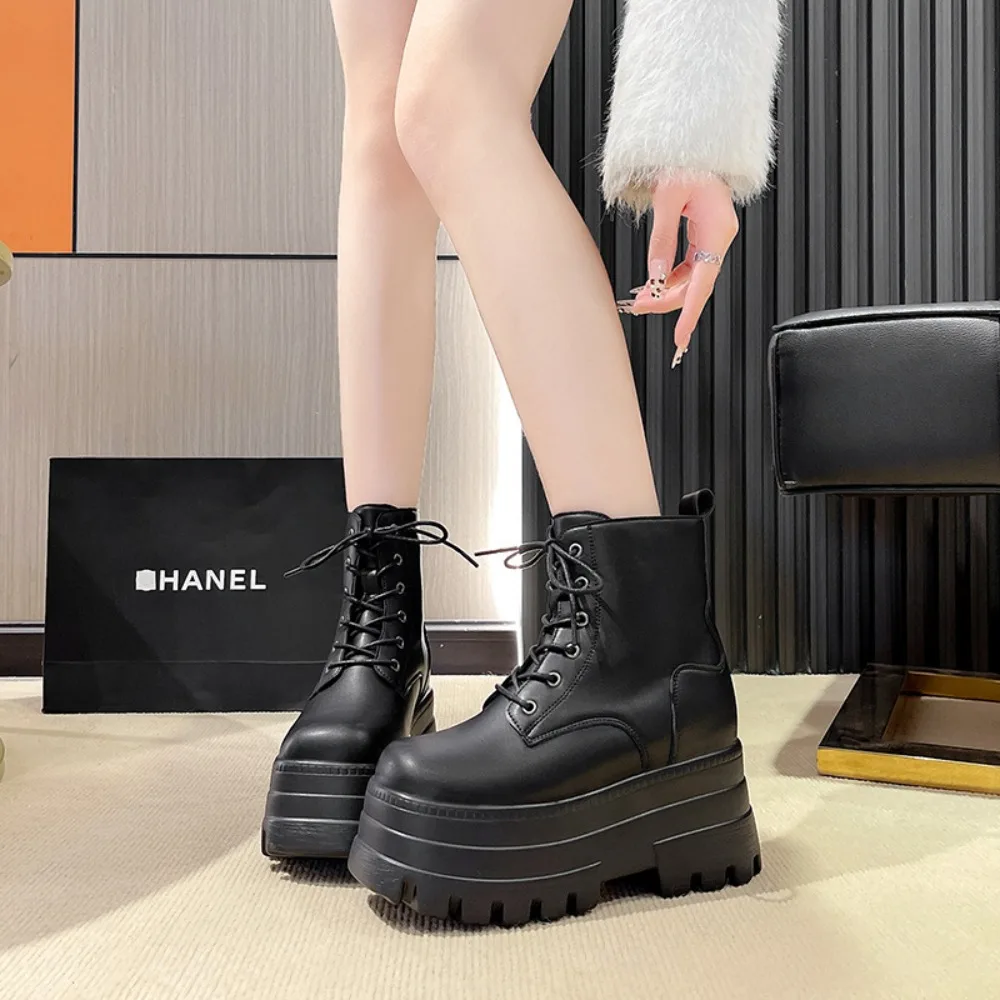 

Осень-зима 2022, новые женские ботинки в британском стиле — ботинки на молнии на толстой подошве, ботинки на платформе