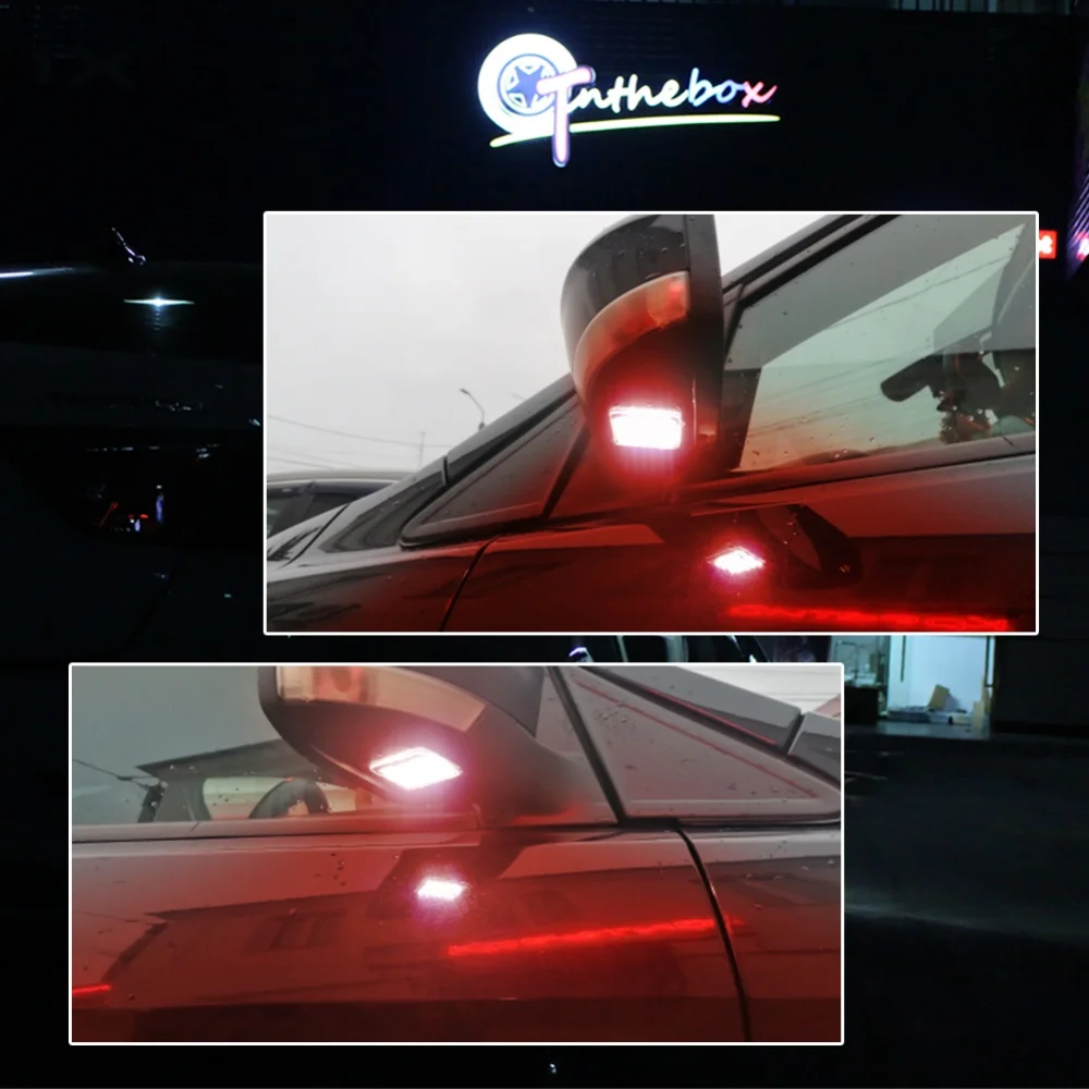 Car LED Under Side Mirror Puddle Lights For Ford C-Max Focus MK3 Escape Mondeo MK4 MK5 S-Max MK2 Kuga Surrounding Ambient Lamp view 6