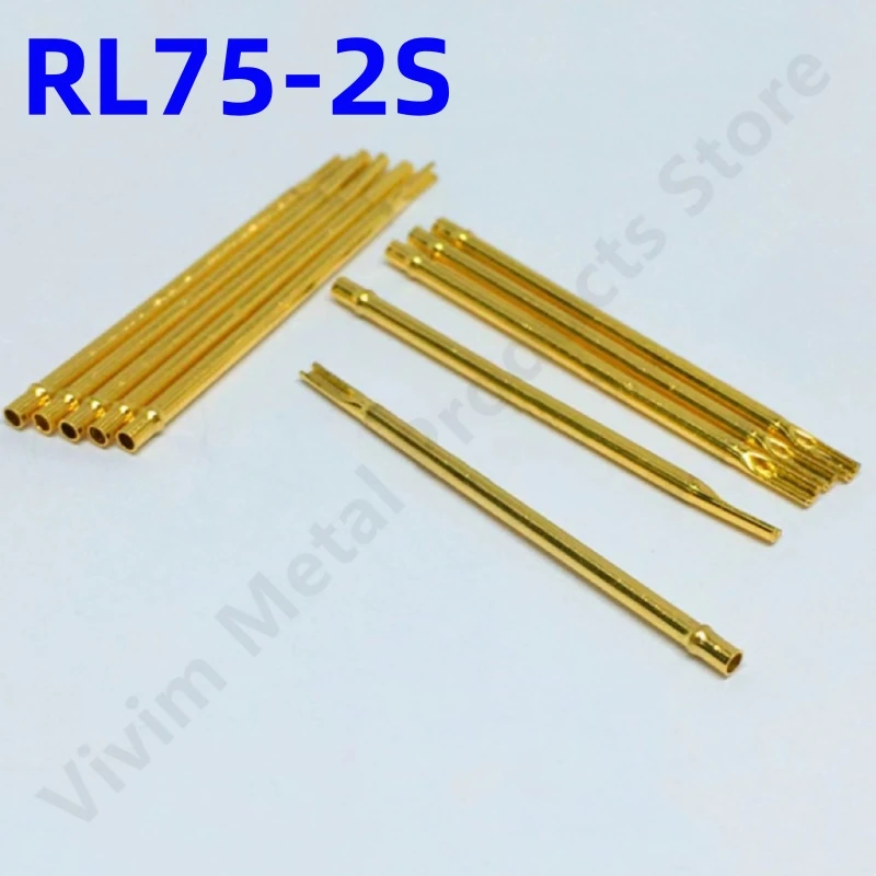 20/100PCS RL75-2S Test Pin PL75-B1 Receptacle Brass Tube Needle Sleeve Seat Solder Connect Probe Sleeve 30mm Outer Dia 1.32mm