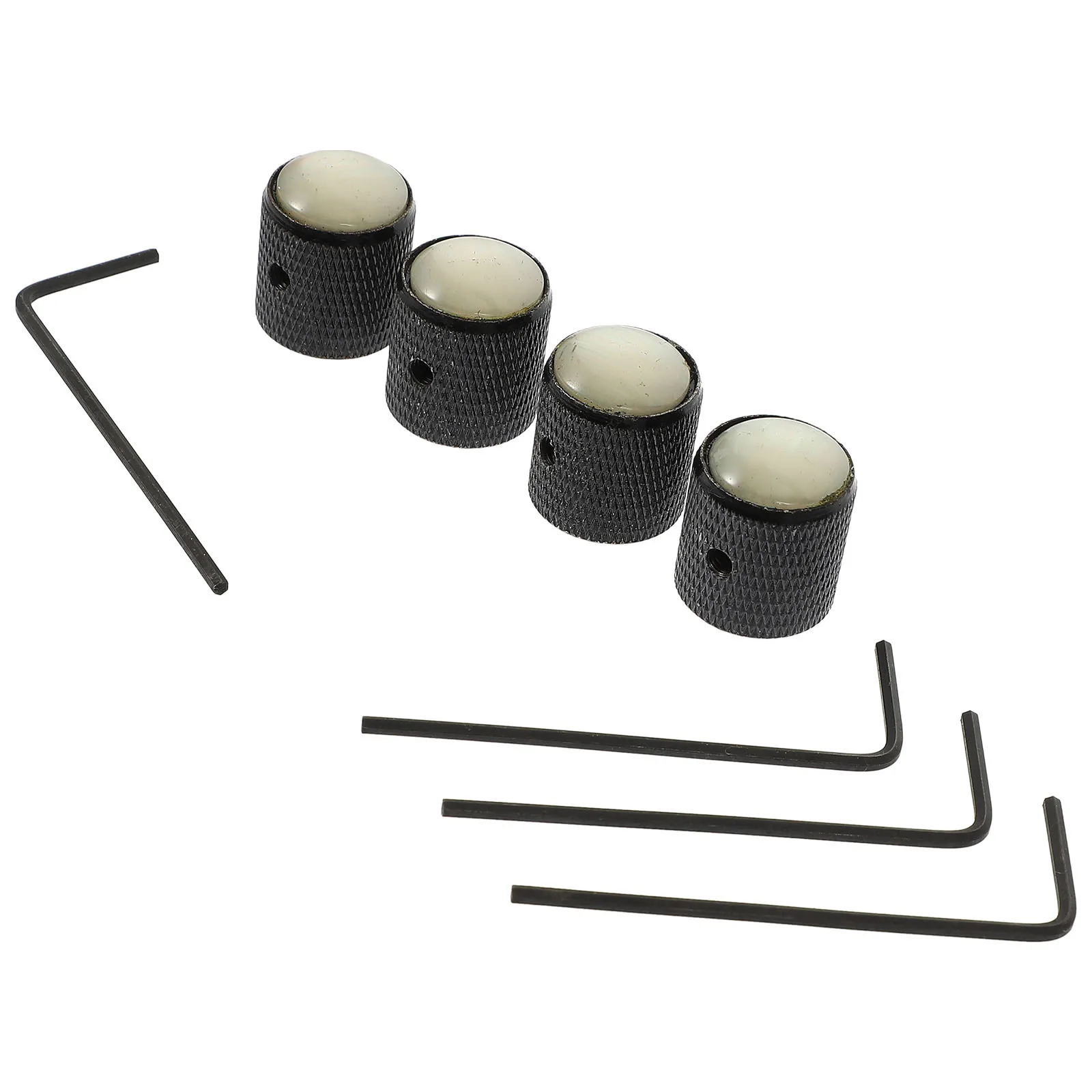 

4Sets Electric Guitar Parts Metal Dome Control Knobs Long-Lasting Volume Tone Knobs for Bass and Guitar Accessories