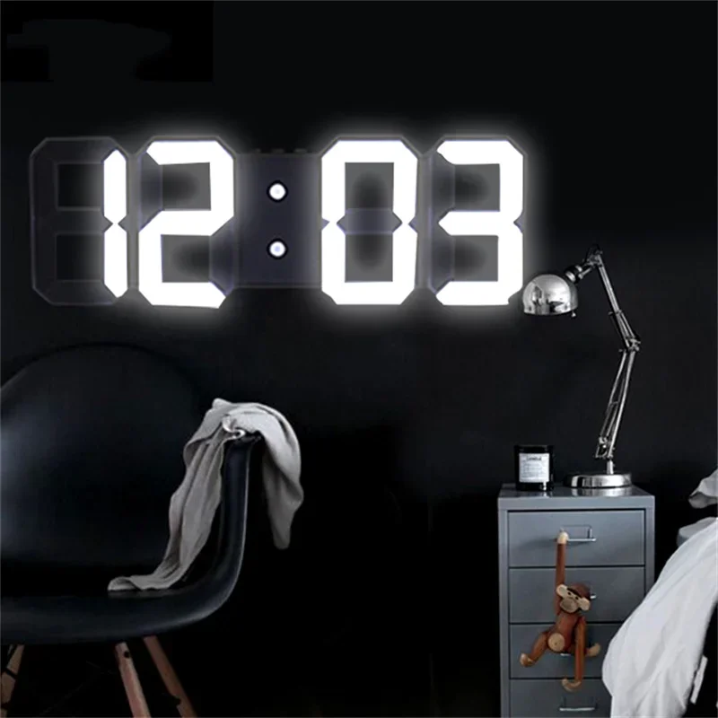 Anpro Large LED Wall Clock - Date Time Celsius Nightlight Display - Alarm Clock - Living Room Display