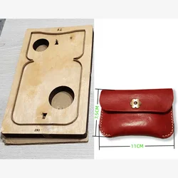 Women's Leather Wallet Cutting Scissors Mould, Steel Knife with Wooden Plate, Neutral Style, Simple, High Quality,New Card Bag