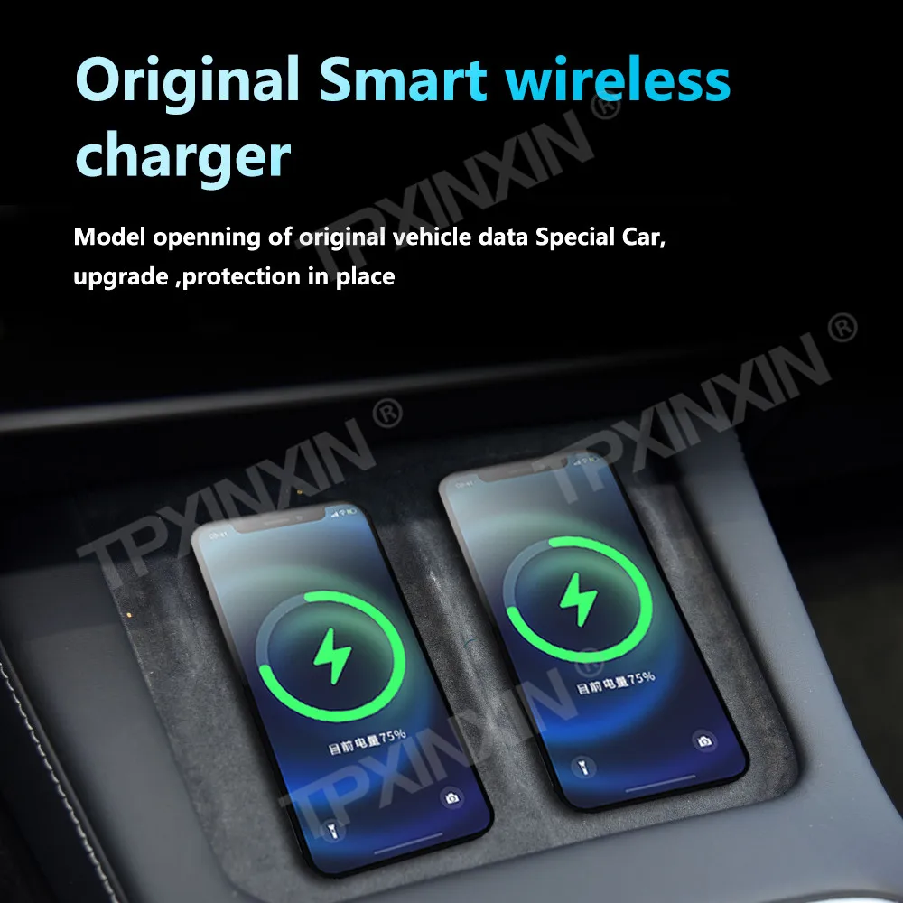 For Model 3 Model Y Quick QI Car Wireless Charger Fast Charging Intelligent Infrared Mobile Phone Dashboard