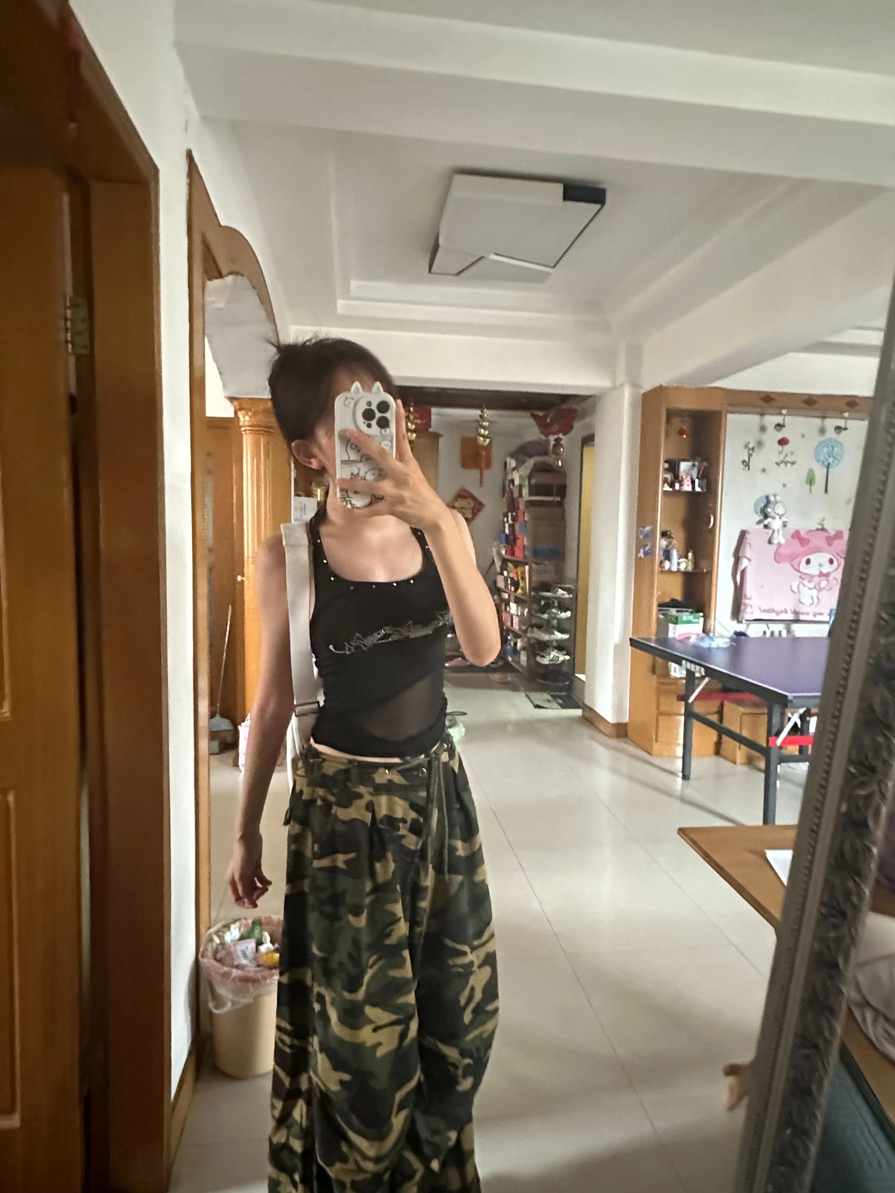 

Винтажные камуфляжные женские мешковатые джинсы, уличная одежда, прямые джинсовые брюки с высокой талией Y2K, широкие брюки в стиле хип-хоп, американские ретро