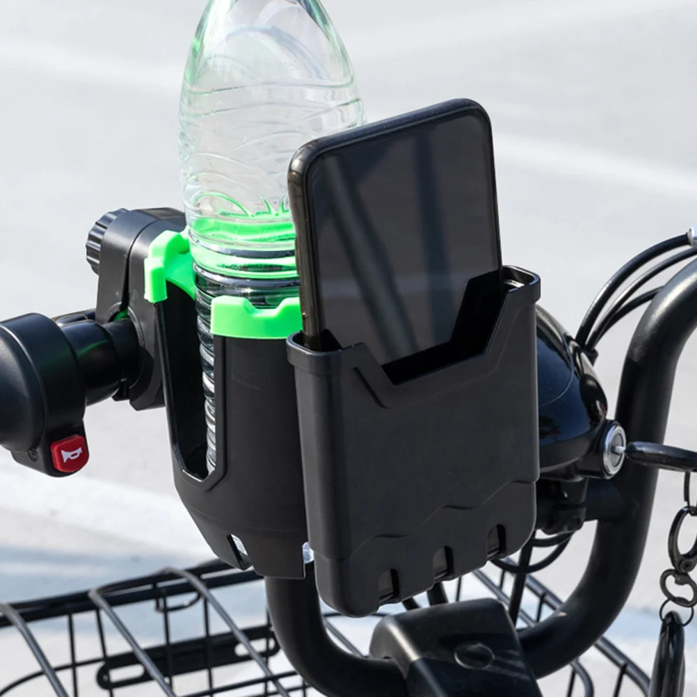 

Two-In-One Bike Water Cup Holder Phone Bottle Storage Rack For Bicycle Electric Vehicle Stroller Microphone Stand Durable Abs