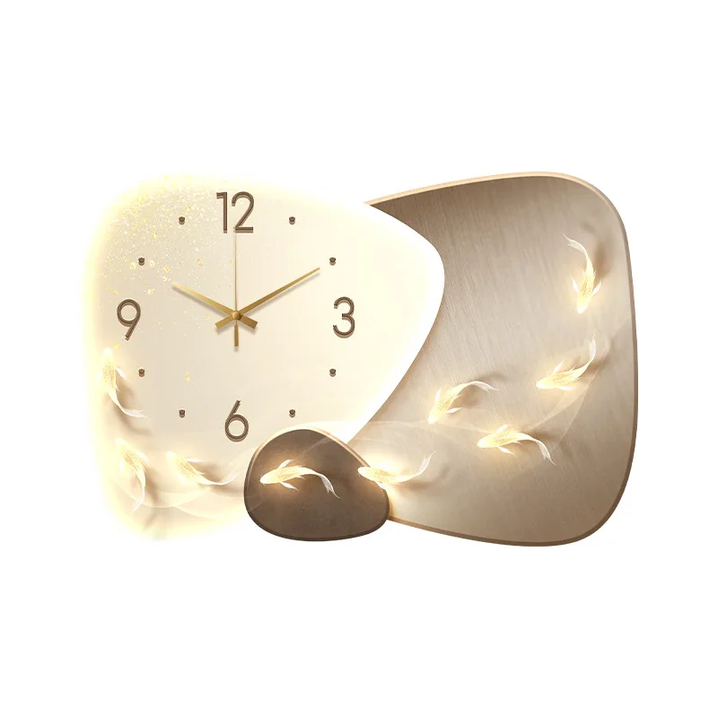 Time to run the meter box decoration painting with clock restaurant distribution box hanging painting light luxury nine fish ele