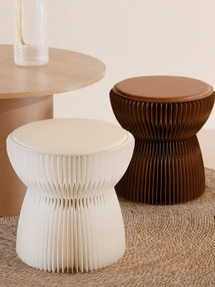 Creative furniture, living room, home kraft paper, organision, portable small round stool